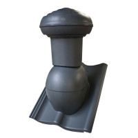 Ventilation chimney VIRTUM 125 for roof tiles - 04 graphite