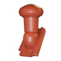 Ventilation chimney VIRTUM 160 for roof tiles - 09 brick red
