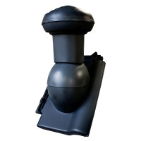 Ventilation chimney VIRTUM 125 for roof tiles - 09 black