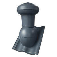 Ventilation chimney VIRTUM 125 for roof tiles - 01 graphite